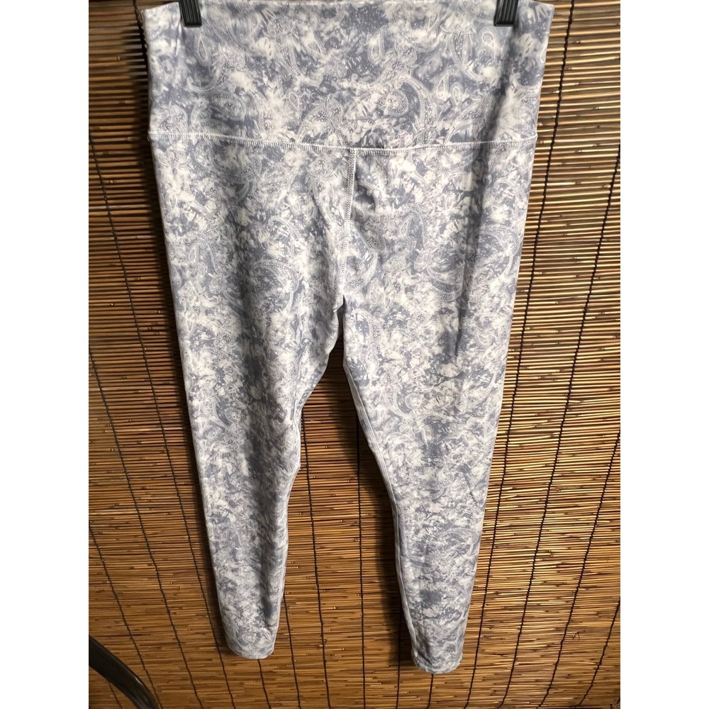 Scorpio Sol Blue White Paisley Marble High Waisted Leggings Large
